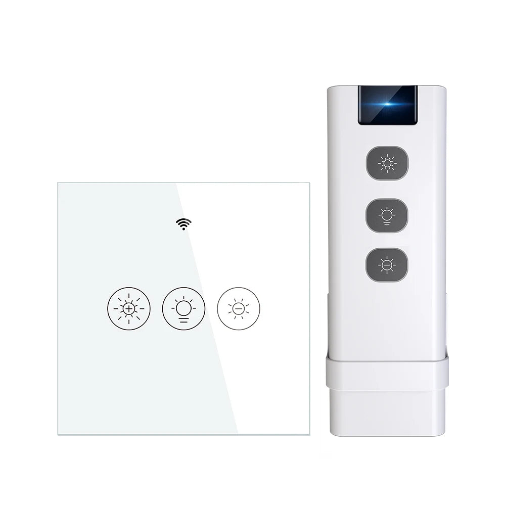 Variateur en verre Blanc Pur avec télécommande RF NéoGlow Comfort.