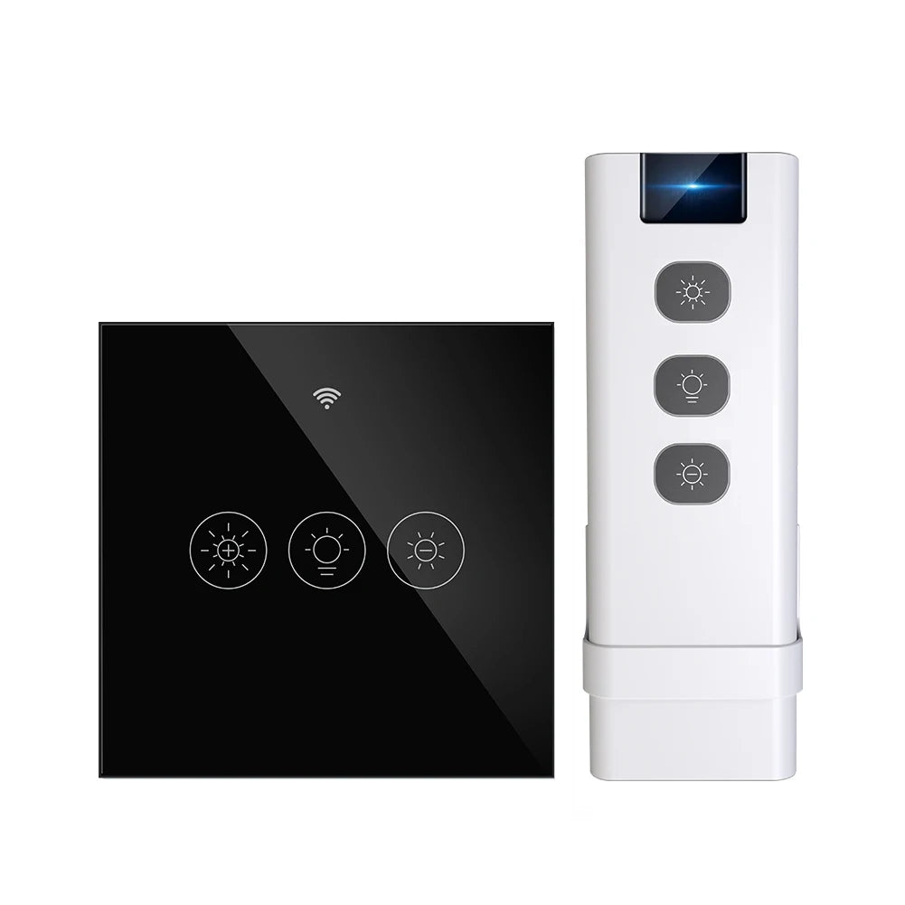 Variateur Noir Absolu horizontal avec télécommande RF blanche.