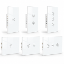 NéoMulti ZigBee Dimmer blanc présenté en versions une, deux et trois touches tactiles.