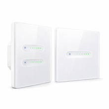 Variateurs tactiles blancs Wi-Fi à un et deux canaux.