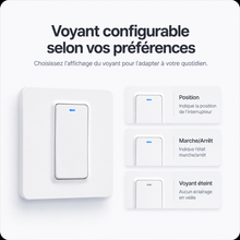 NéoRelay Switch Comfort avec voyant configurable selon les préférences d’utilisation.