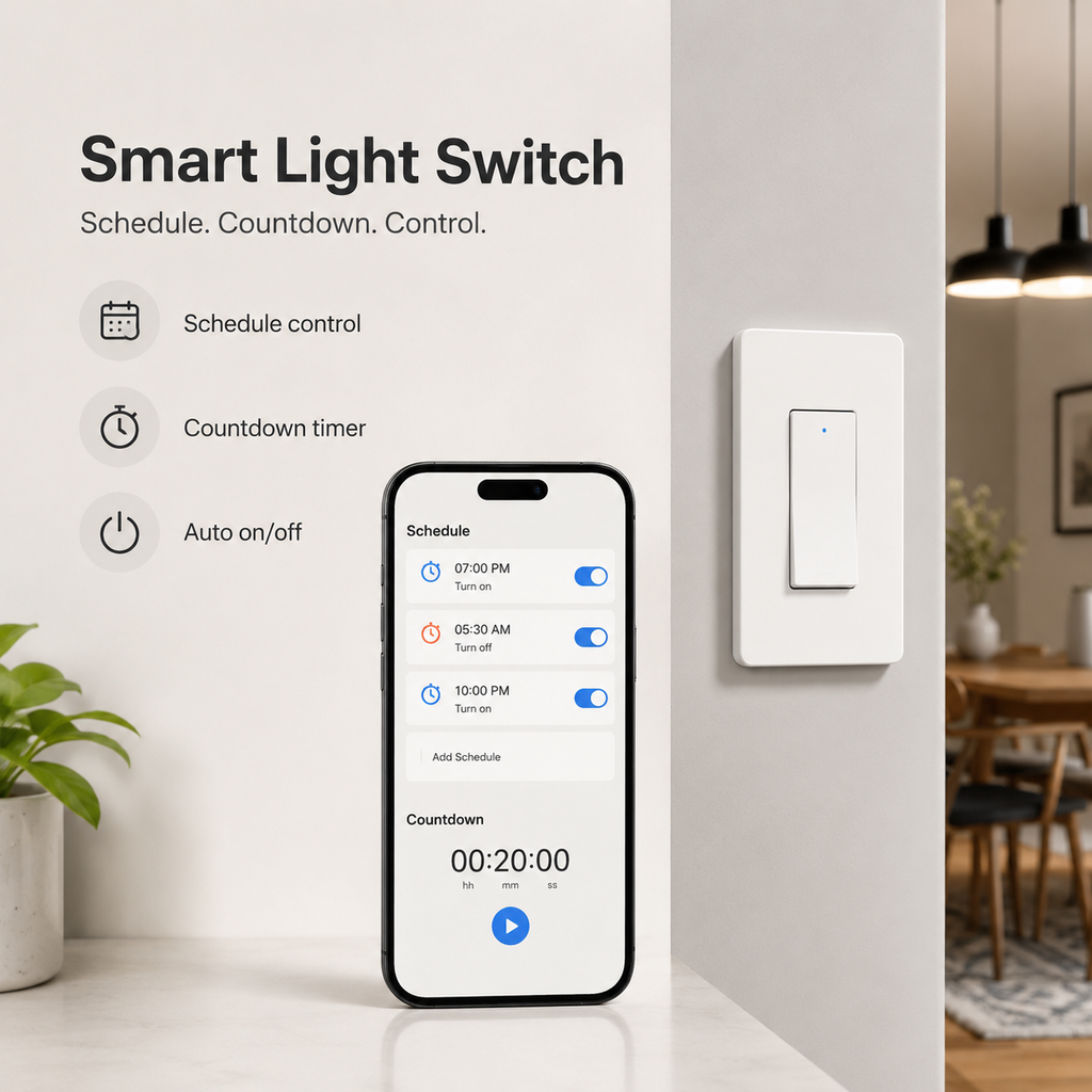 Schedule and countdown control for smart light switch