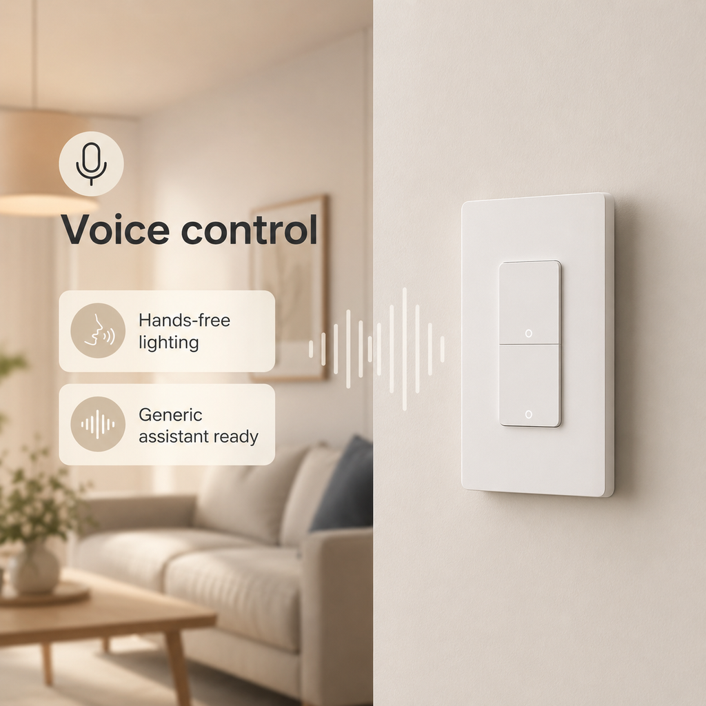 Generic voice control scene for WiFi wall light switch