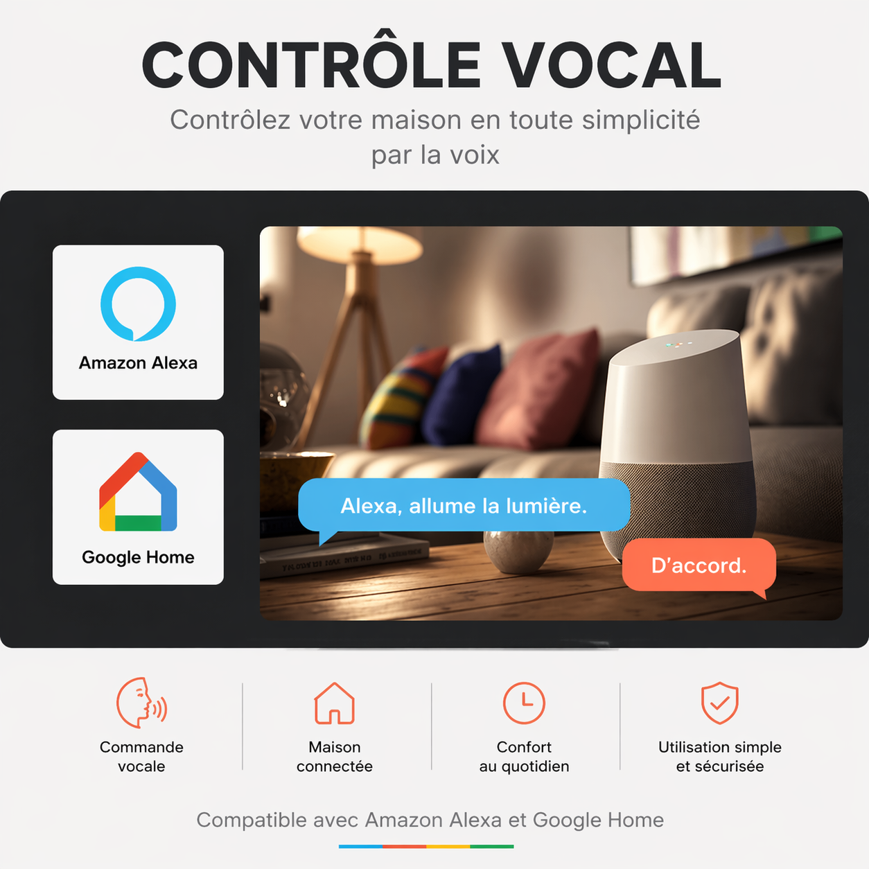 Interrupteur Zigbee controle vocal